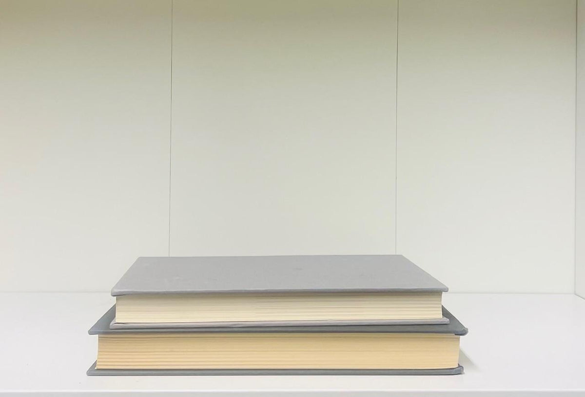 Red wooden candle holder and clock set- Red clock, wooden red candle holder, color coordinated books