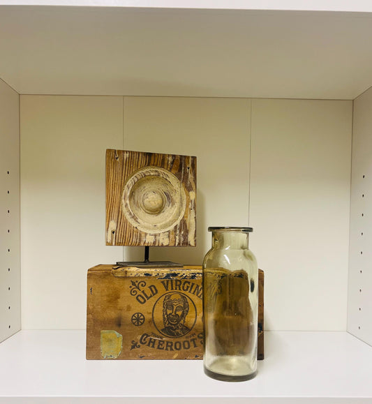 Vintage Cigar box, Milk Jug and Architectural Salvage home decor set.
